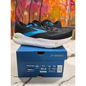 Brooks Ghost Max Black Atomic Blue Size 10.5 4E Extra Wide Men's 110406 4E 060